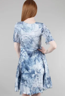 Cheap Evie Lou Short Flounce-Sleeve Sketch Dress, Indigo