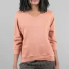 New Evie Lou Shrunken Cropped Sweatshirt, Whiskey