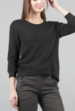 Online Evie Lou Shrunken Cropped Sweatshirt, Black