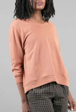 New Evie Lou Shrunken Cropped Sweatshirt, Whiskey