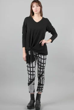Cheap Evie Lou Side-Tie Long-Sleeve Tee, Black