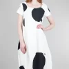 Cheap Evie Lou Sig Stretch Cap-Sleeve Dress, White/Black Dot