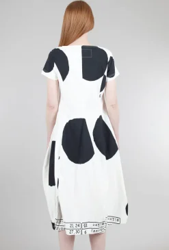 Cheap Evie Lou Sig Stretch Cap-Sleeve Dress, White/Black Dot