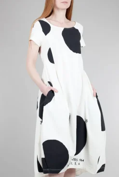 Cheap Evie Lou Sig Stretch Cap-Sleeve Dress, White/Black Dot