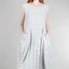 Best Sale Evie Lou Sig Stretch Lantern Dress, Water Check