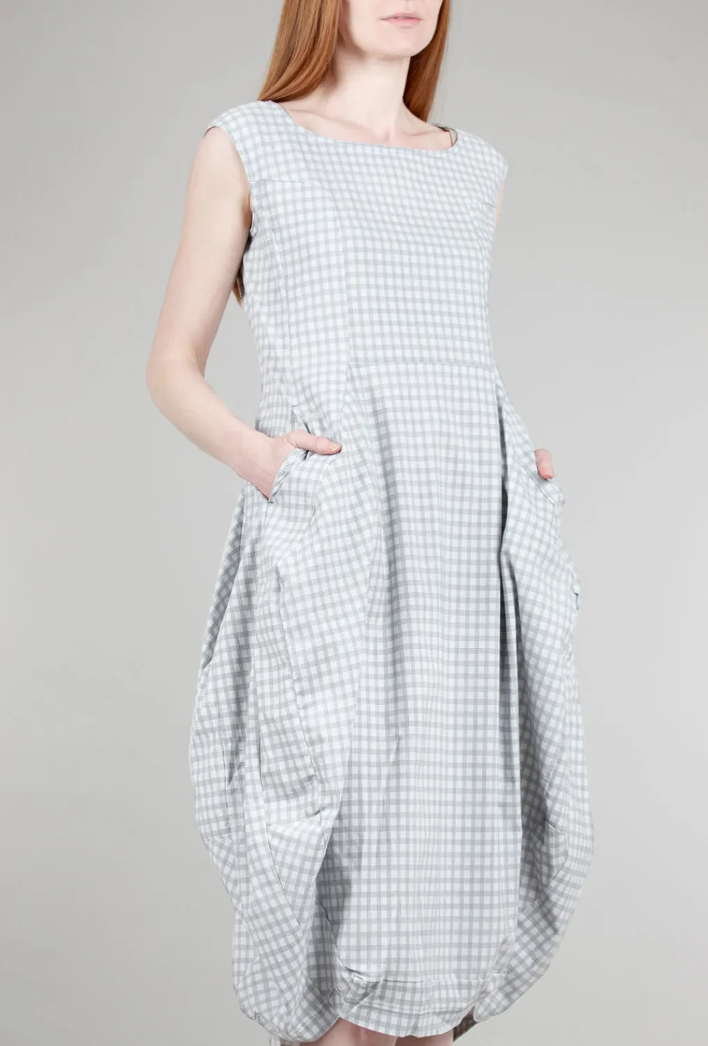 Best Sale Evie Lou Sig Stretch Lantern Dress, Water Check