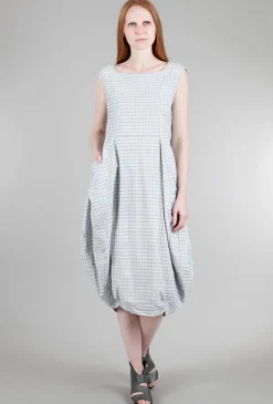 Best Sale Evie Lou Sig Stretch Lantern Dress, Water Check