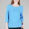 Online Evie Lou Signature Deep Hem Tee, Azure