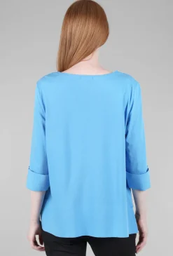 Online Evie Lou Signature Deep Hem Tee, Azure