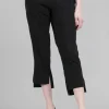 Flash Sale Evie Lou Signature Deep-Hem Pant, Black