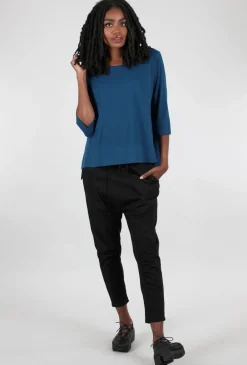 Best Sale Evie Lou Signature Deep-Hem Tee, Baltic Blue