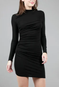 Best Sale Evie Lou Silk Knit Twist Mini Dress, Black