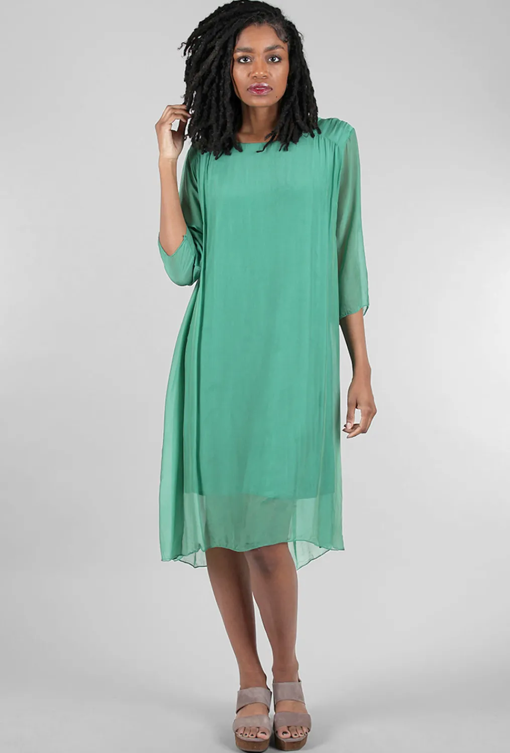 Store Evie Lou Silky Claudia Dress, Green