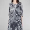Shop Evie Lou Silky Shibori Dye Dress, Black/Ivory
