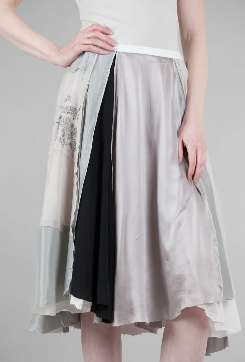 Flash Sale Evie Lou Silky Spliced Skirt, Grays