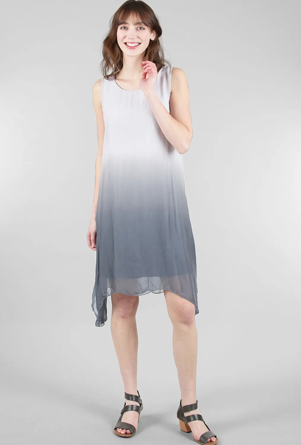 Clearance Evie Lou Silky Swing Tank Dress, Anthracite