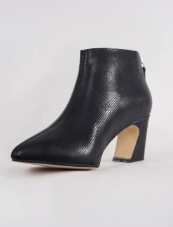 Cheap Evie Lou Sleek Angle Heel Bootie, Black Plaid