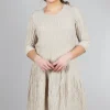 Flash Sale Evie Lou 3/4-Sleeve Crinkle Dress, Parchment