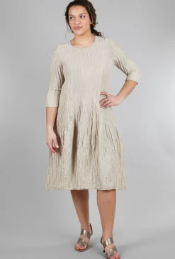 Flash Sale Evie Lou 3/4-Sleeve Crinkle Dress, Parchment