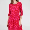 Discount Evie Lou 3/4-Sleeve Smash Pocket Dress, Pink Spectro