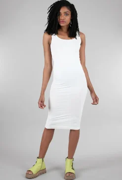 Outlet Evie Lou Slim Jersey Slipdress, White