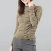 Cheap Evie Lou Slim Ruched Mock Pullover, Olive