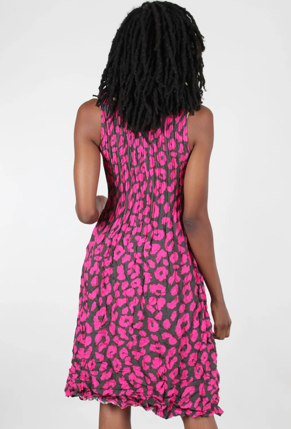 Fashion Evie Lou Smash Pocket Tank Dress, Pink Leopard