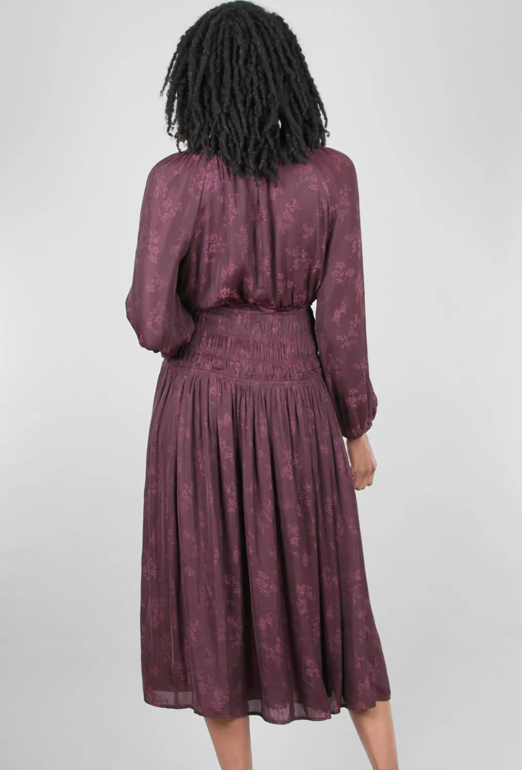 Hot Evie Lou Smocked Details Midi Dress, Plum