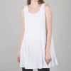 Sale Evie Lou Smooth Jersey Long Full Tank, White