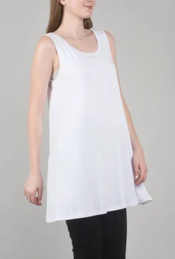 Sale Evie Lou Smooth Jersey Long Full Tank, White