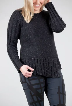Best Sale Evie Lou Snow Bunny Overlay Sweater, Black