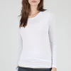 Best Sale Evie Lou Solid Crew Second Skin Top, White