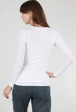 Best Sale Evie Lou Solid Crew Second Skin Top, White