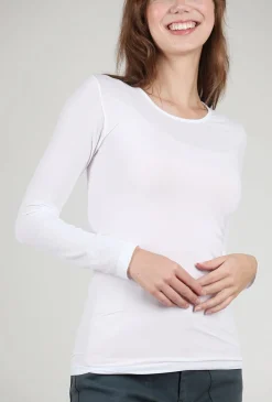 Best Sale Evie Lou Solid Crew Second Skin Top, White