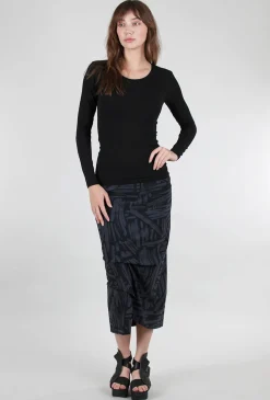Best Sale Evie Lou Solid Crew Second Skin Top, Black