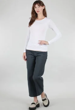 Best Sale Evie Lou Solid Crew Second Skin Top, White