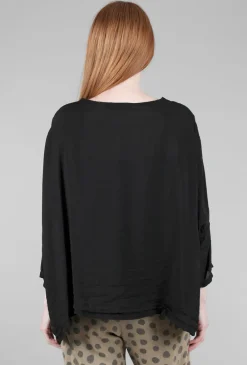 Best Sale Evie Lou Solid Parachute Crop Top, Black