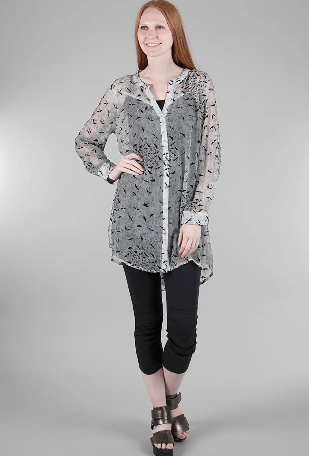 New Evie Lou Sparrow Blouse, Charcoal