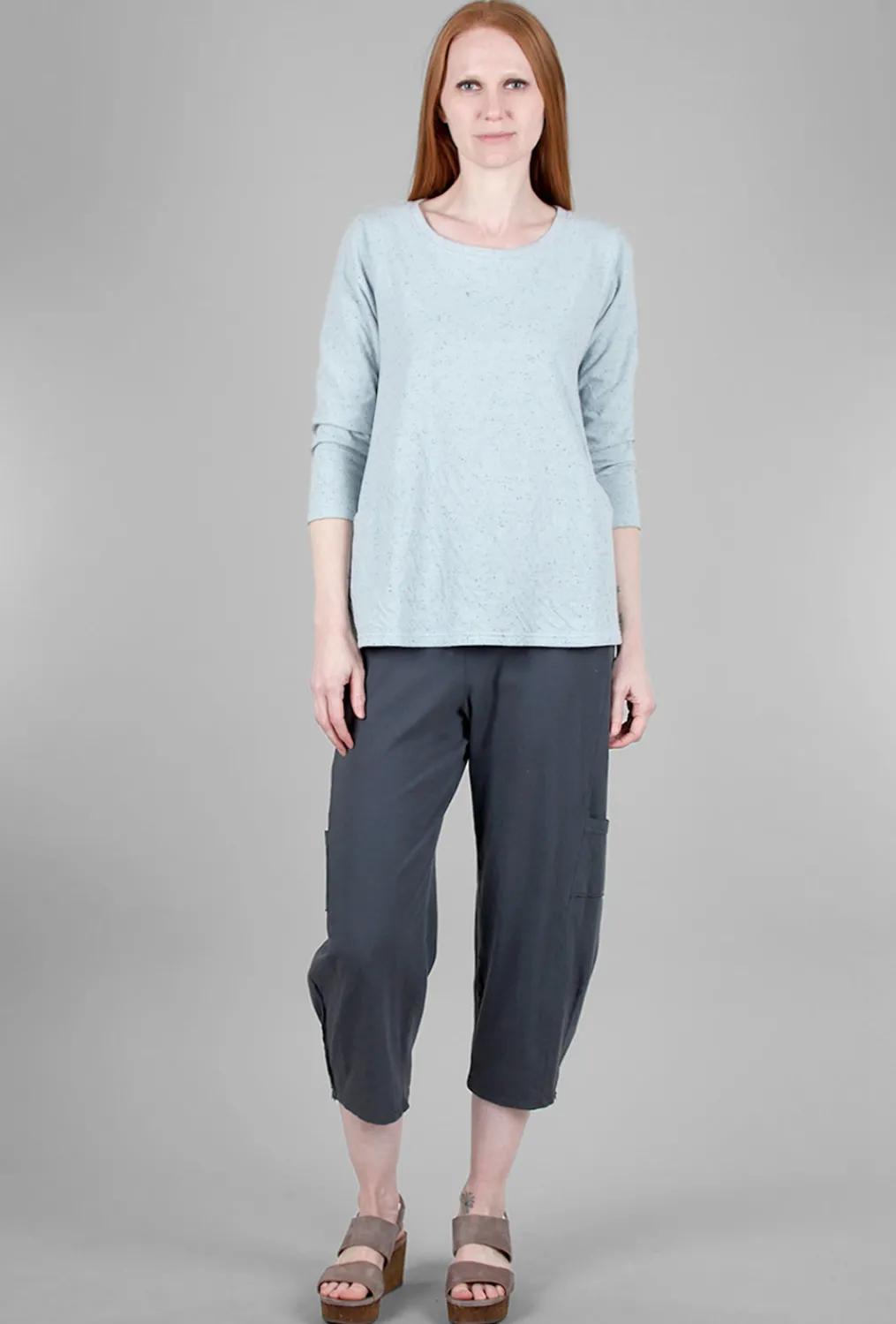 Shop Evie Lou Speckle Cotton Swing Top, Porcelain