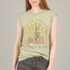 Cheap Evie Lou Split Rock Moto T-Shirt, Sage