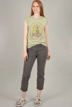 Cheap Evie Lou Split Rock Moto T-Shirt, Sage