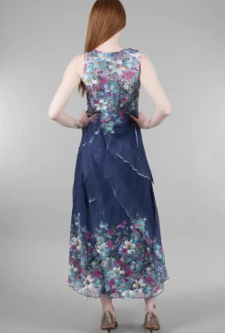 Cheap Evie Lou Spring Meadow Long Ruffle Dress, Indigo