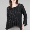 New Evie Lou Stella Drop-Stitch Pullover, Black/Dots
