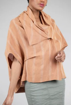 Cheap Evie Lou Stitch Stripe Drape Vest, Terracotta