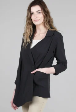 Shop Evie Lou Stretchy Boyfriend Blazer, Black