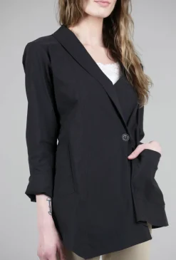 Shop Evie Lou Stretchy Boyfriend Blazer, Black
