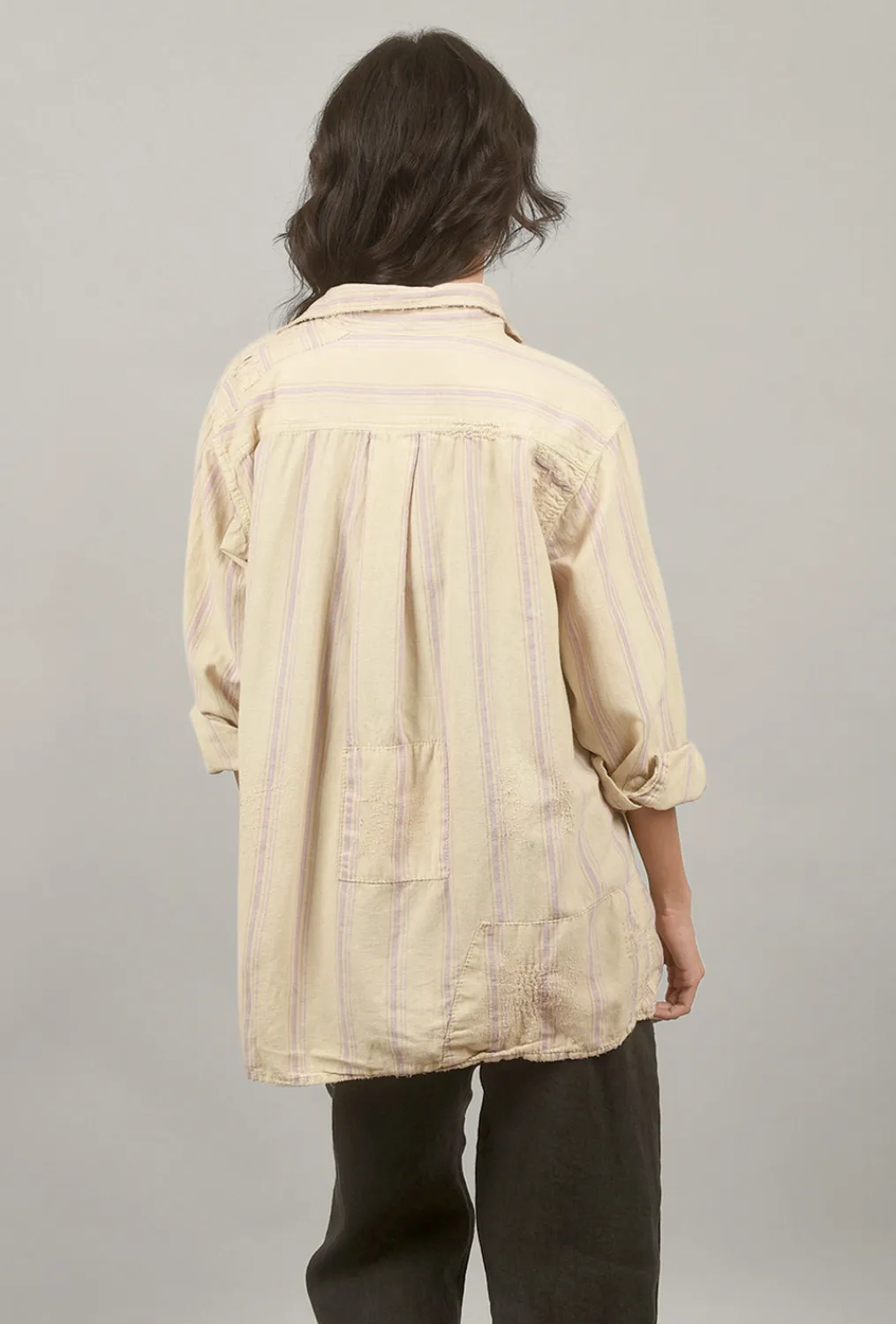 Cheap Evie Lou Stripe Raya Shirt, Cream/Lavinia