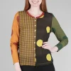 Cheap Evie Lou Stripes & Dots Crinkle Cardie, Rust Mix