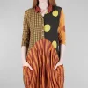 Clearance Evie Lou Stripes & Dots Crinkle Pocket Dress, Rust Mix