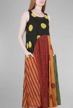 Sale Evie Lou Stripes & Dots Crinkle Tank Dress, Rust Mix